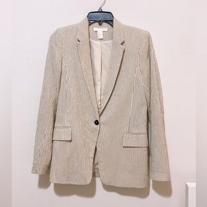 [Matching Set ]Cream stripe suit A Blazer and high waist short